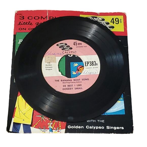 Vtg Golden Records 45 rpm Calypso 6 For Children Banana Boat Marianne Record - Picture 3 of 4